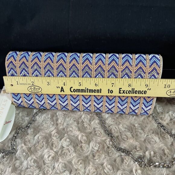 Starlet NWT Phoebe Jane Jeweled Clutch Detachable Crossbody Chain - Picture 9 of 10